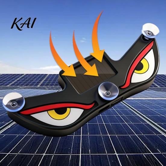 Outdoor Solar Car Lamp Devil Eyes Light Powered LED Dynamic Windshield Ambient USB-C Dual Charging Rechargeable Vehicle with Vibration And Sensor