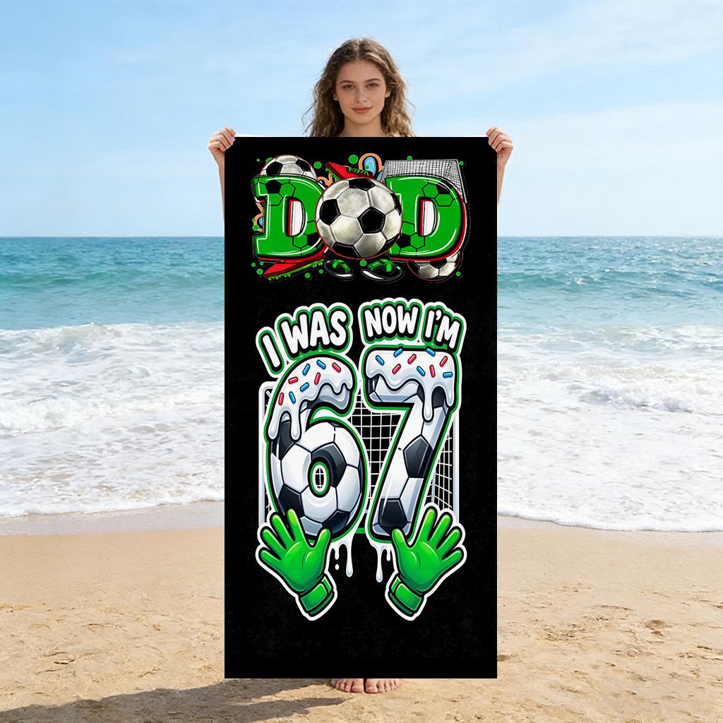 

67 SixSeven Friendship Football Beach Towel Quick-drying Towel Suitable for Seaside Pool Camping Vacation Yoga For Family Friend W30*H60(CM)