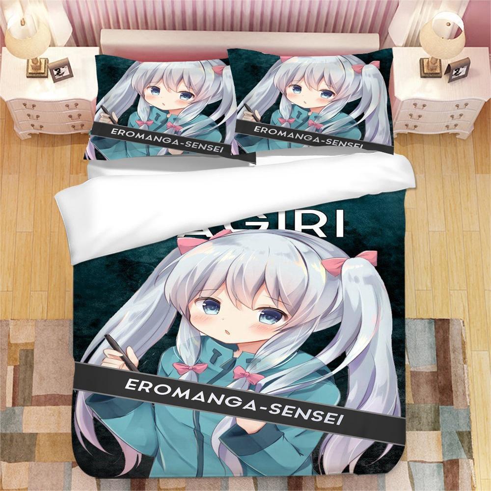 Anime Girl Izumi Sagiri 3D Printed Bedding Set King Duvet Cover Pillow Case Comforter Cover Bedclothes Bed Linens Home Textiles
