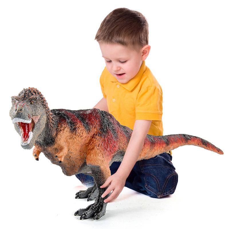 Source Jurassic Dinosaur World Cotton-Filled Toys Large Rex, Tyrannosaurus Soft Rubber Dinosaur Model