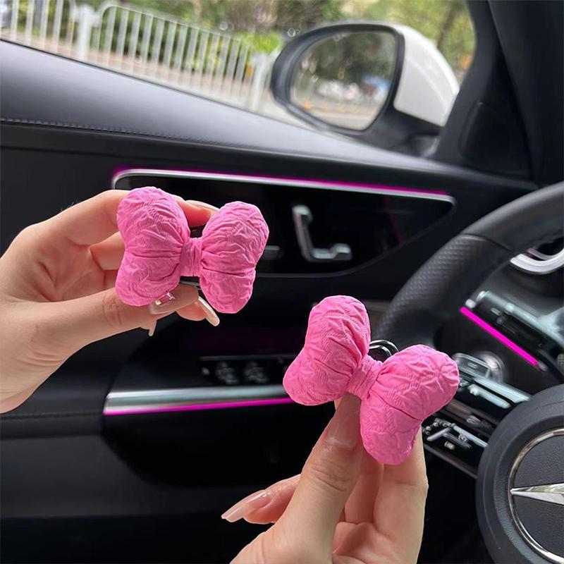 Car Hooks Cute Invisible Bow Decorations Center Console Decorations And Interior Screen Decorations