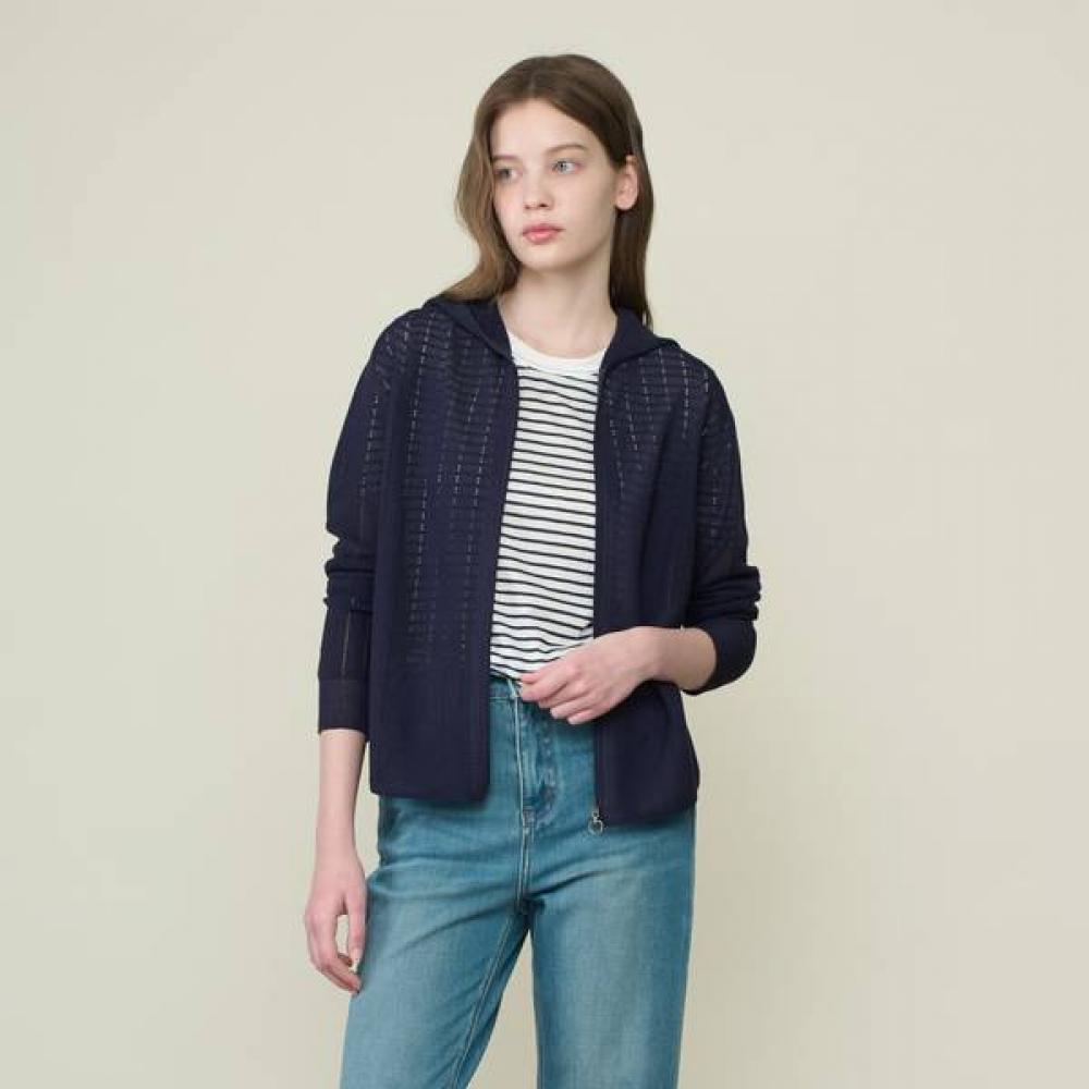 Bcbg Knit Hooded Zip Up B6m5k121 Navy (55)/55