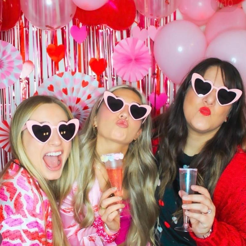 10 Pack Heart Sunglasses Vintage Cat Eye Heart Glasses Retro Bachelorette Bride Sunglasses Bulk For Women