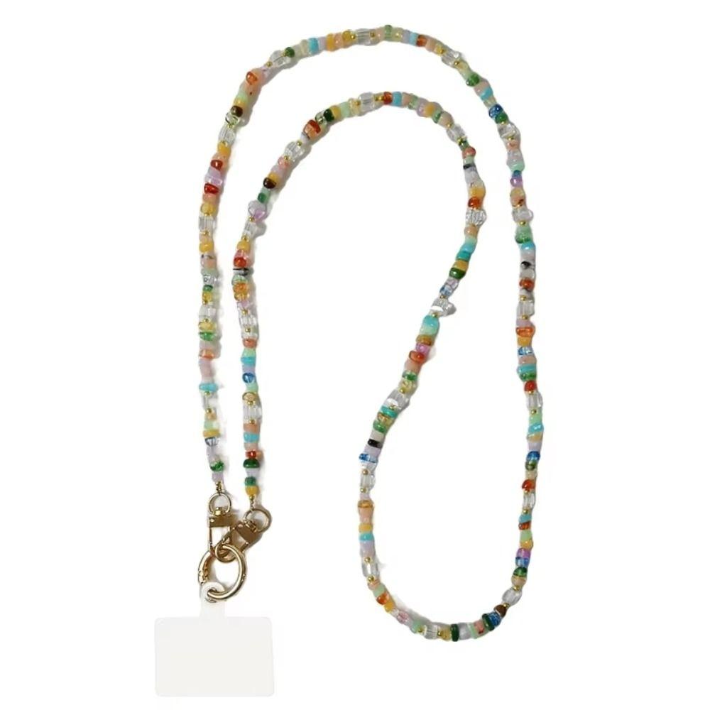 Stone Gem Mobile Phone Straps Stylish Cute Beads Phone Chain Long Phone Lanyard Phone Accessories