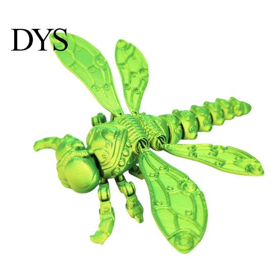 Office Desk Toys 3D Printed Dragonfly Figurine, Articulated Model with Movable Joints, Stress Relief Toy Insect Fidget for Decoration Reliever