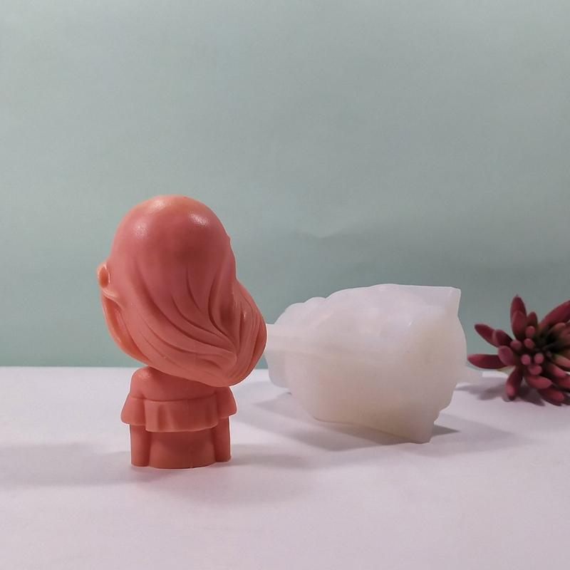 Silicone Candle Mold for Girls Flower Girl Scented Candle Mold Gypsum Aromatherapys Figurine Resin Molds Home Ornament