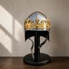 Renaissance Crown Helmet with Stand Steel Medieval King Armor Cosplay LARP Gift Idea