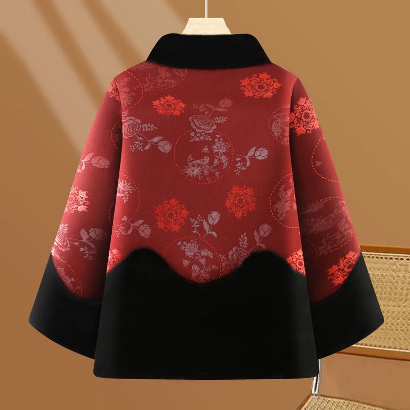 Elegant New Chinese Style Women's Winter Floral Coat
