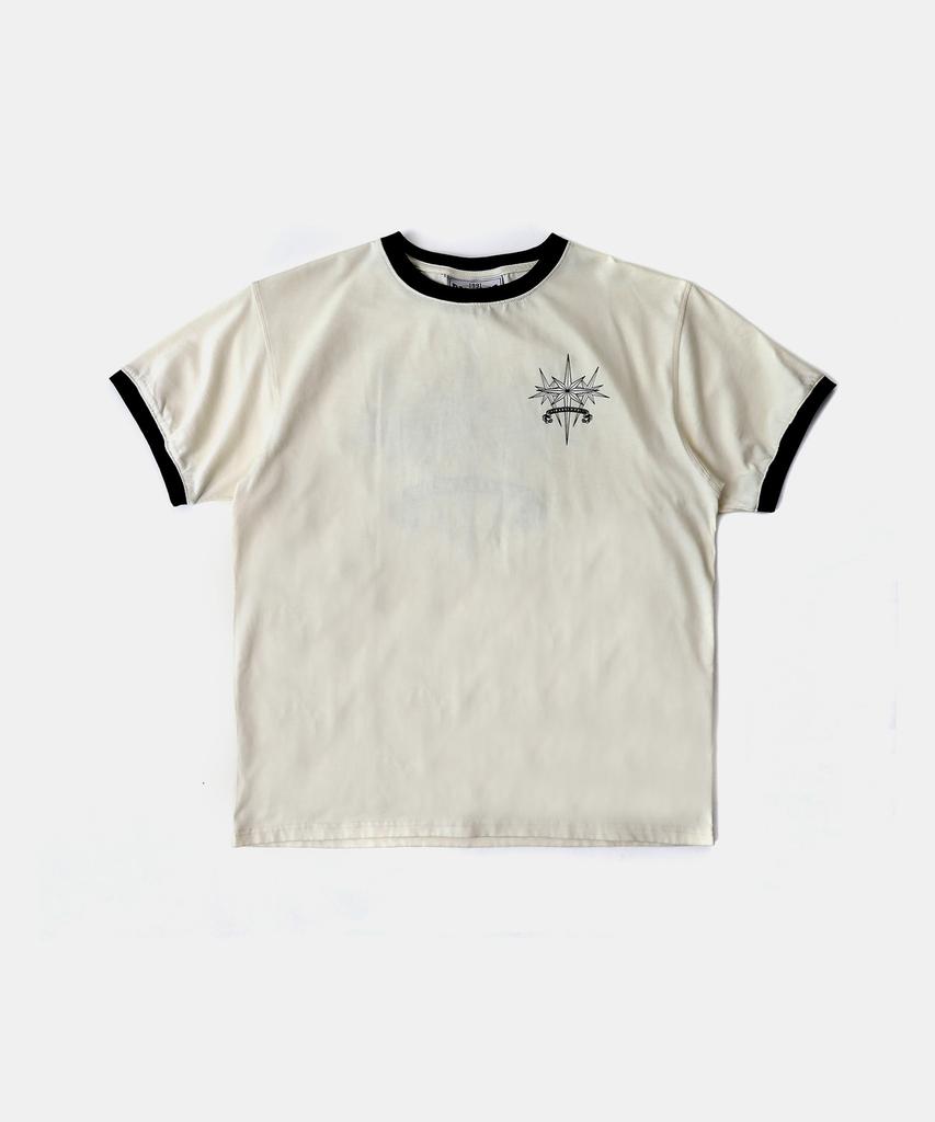 BADBLOOD Cosmo Triple Patch Ringer T-Shirt - Cream