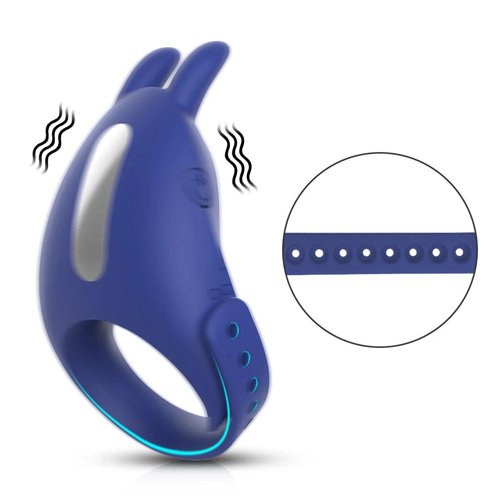 Remote Control Vibrating Penis Ring Sex Toys for Men Delay Ejaculation Clitoris Stimulation Dick Adjustable Buckle Cock Ring