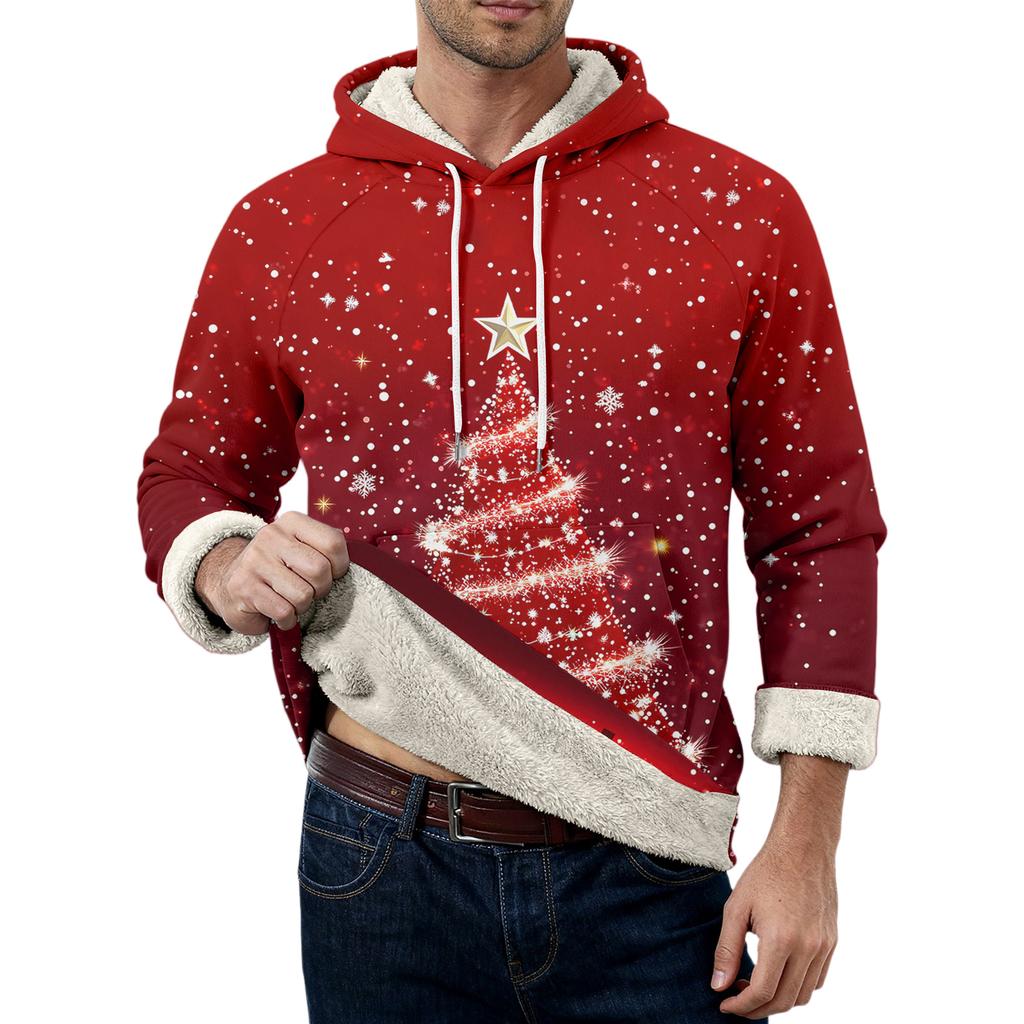 Men's Casual Long-Sleeve Fleece Hoodie With Pockets