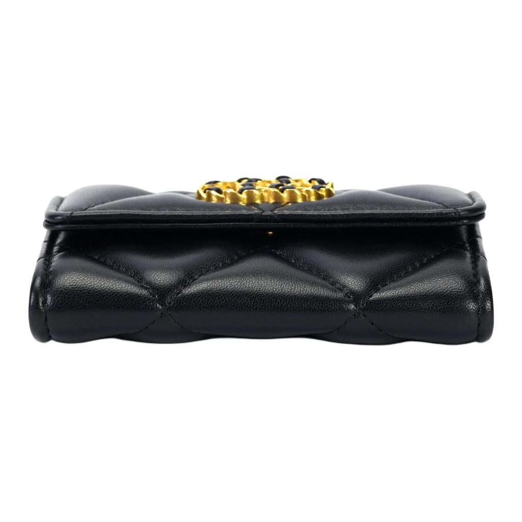 CHANEL 19Bag Logo  diamond pattern  lambskin  card holder and card bag  women's style  black