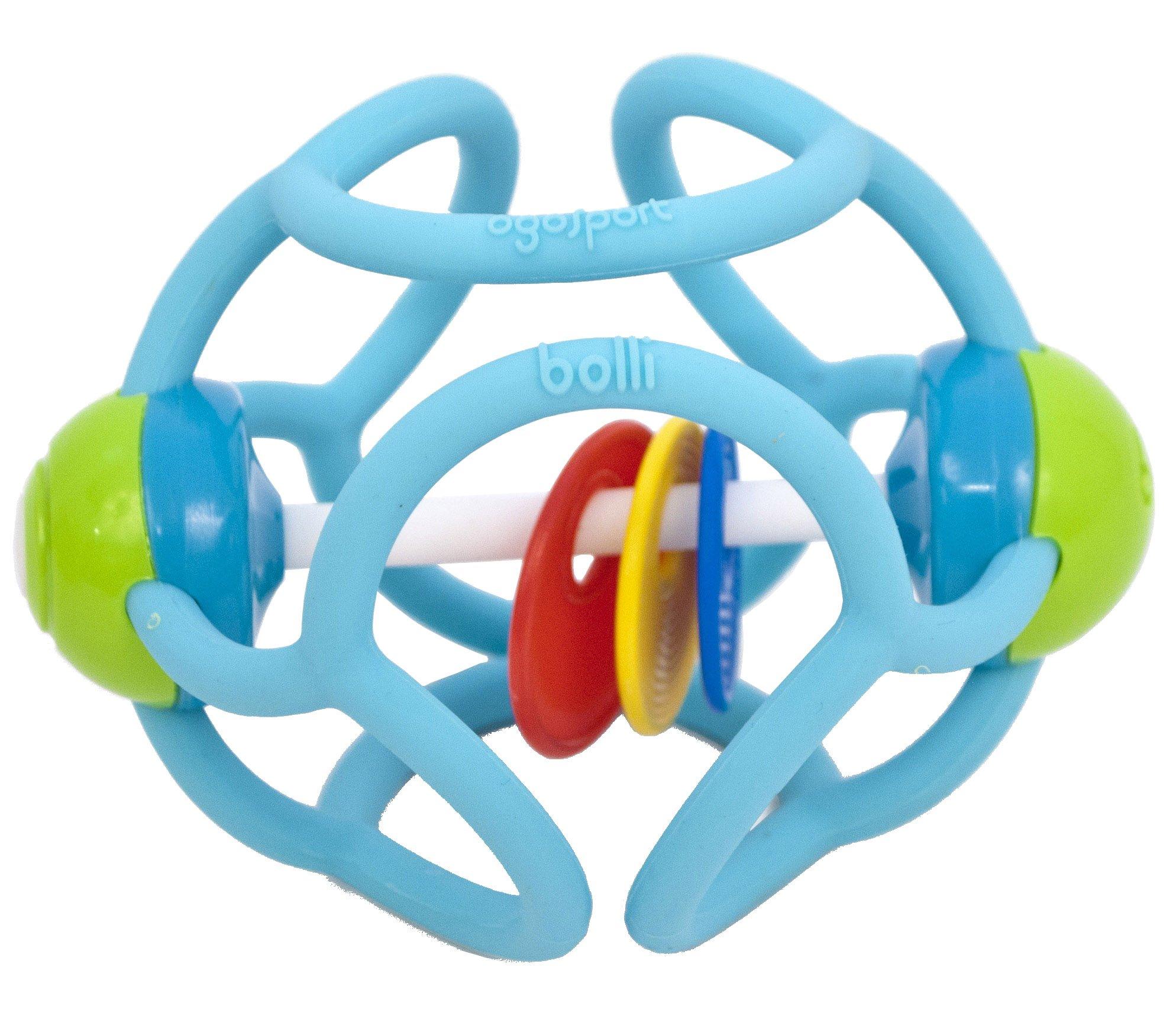 

Болли Погремушка Первый Мяч Прорезывание зубов Сделано из Безопасных Sky Baby Подарочная Погремушка, Сжимать, Кусать, Тянуть, Материалы, Синий,