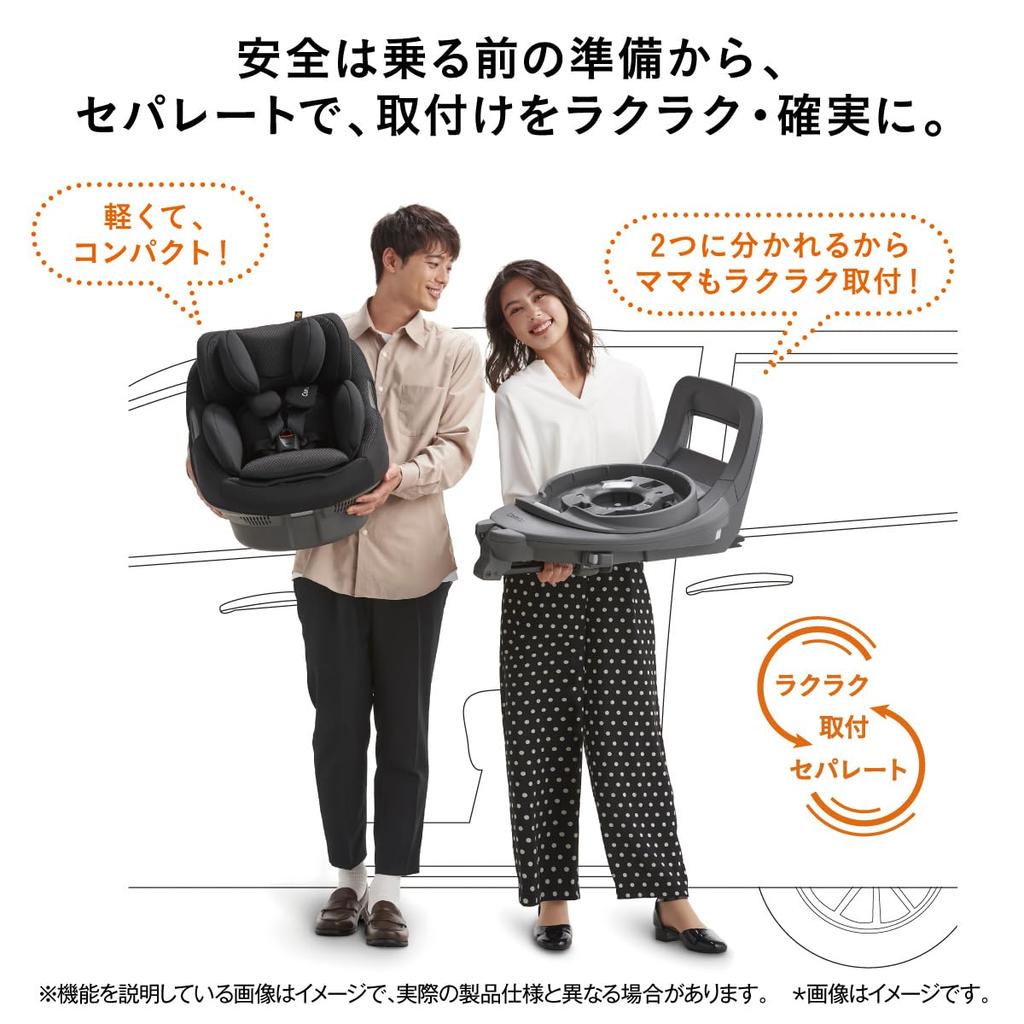 Combi ISOFIX-compatible, Rotating Car Seat for Newborns and Children Aged from Birth To 4 Years, White Label THE S ISOFIX Egg Shock ZC-720, Gray,