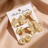 New gold stud earrings set, flower heart-shaped geometric various versatile earrings, trendy jewelry
