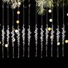 12Pcs Snow Beads Star Drop Ornaments Acrylic Xmas Tree Embellishment  for Christmas