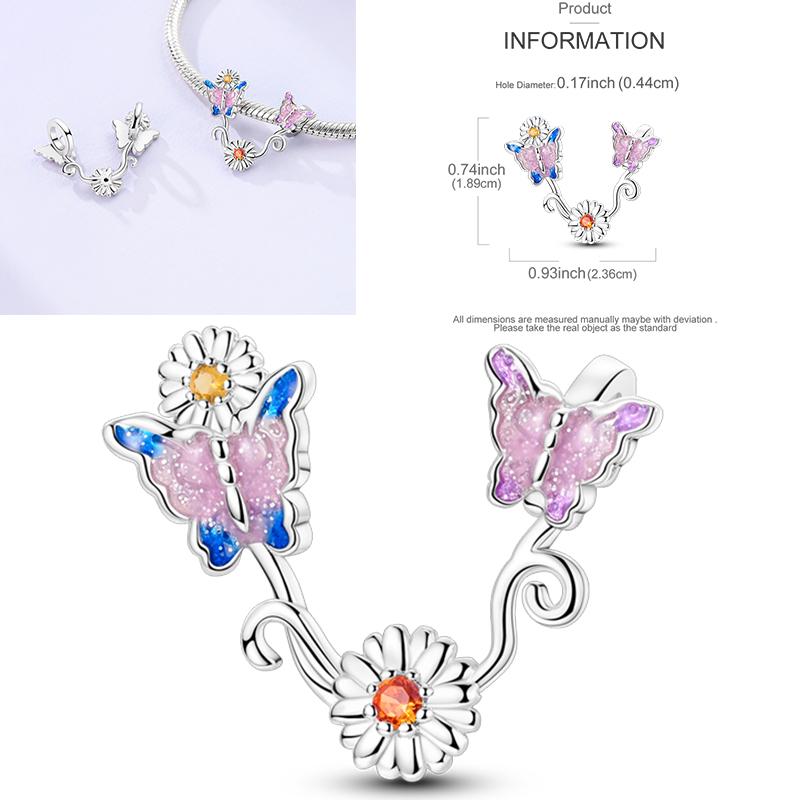 Copper Dragonfly Butterfly Pendant Charms Bead Fit Original Bracelet Bangle Women Jewelry Girl Making Beads