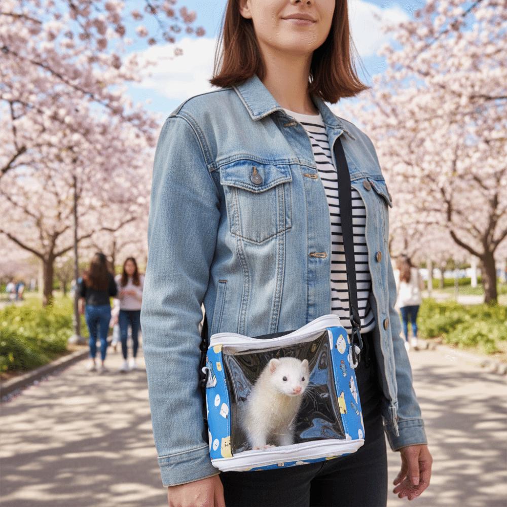 Detachable Portable Pet Bag Transparent View Pet Outdoor Bag Hamster Travel Carrier  Pet Takeaway
