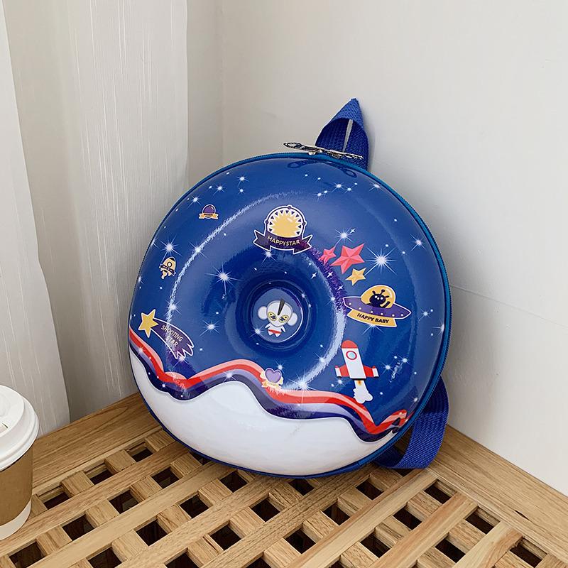 

Cartoon Cute Pattern Donut Shaped Large Capacity Children Backpack For School Image 8