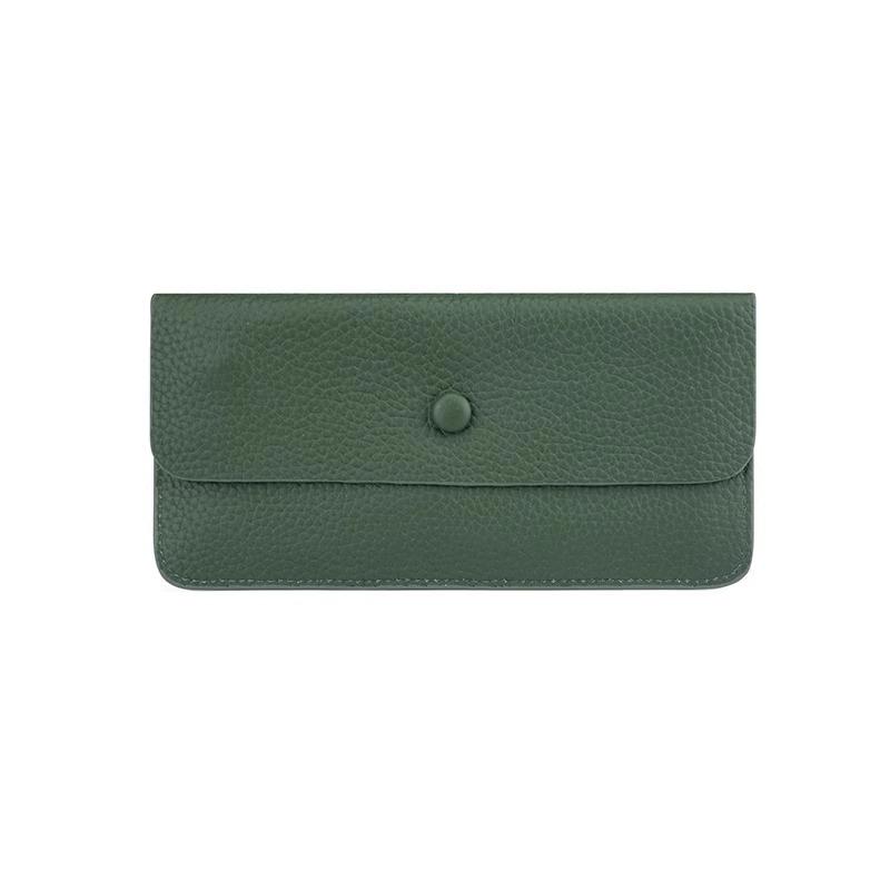 Long Genuine Leather Wallet Women's Versatile Ultra-Thin Soft Leather Cact Money Clip Card Holder Large Cy Holder Clutch Purse