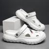 Summer men's slip-flops toe-wrapped platform teen sandals men's breathable non-slip lightweight beach shoes