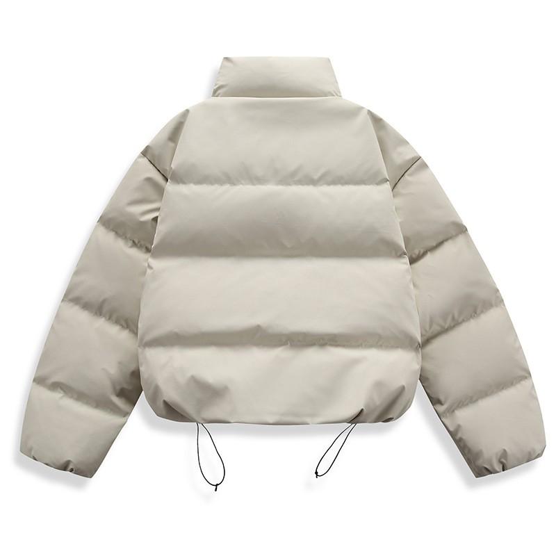 Mens Winter Down Jacket Stand Collar Warm Puffer Coat 90% White Duck Loose Fit Short Length Cold Weather