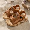 Children's Sandals New Summer Non-Slip Soft Sole Girls' Velcro Toddler Shoes Baby Beach Sandals