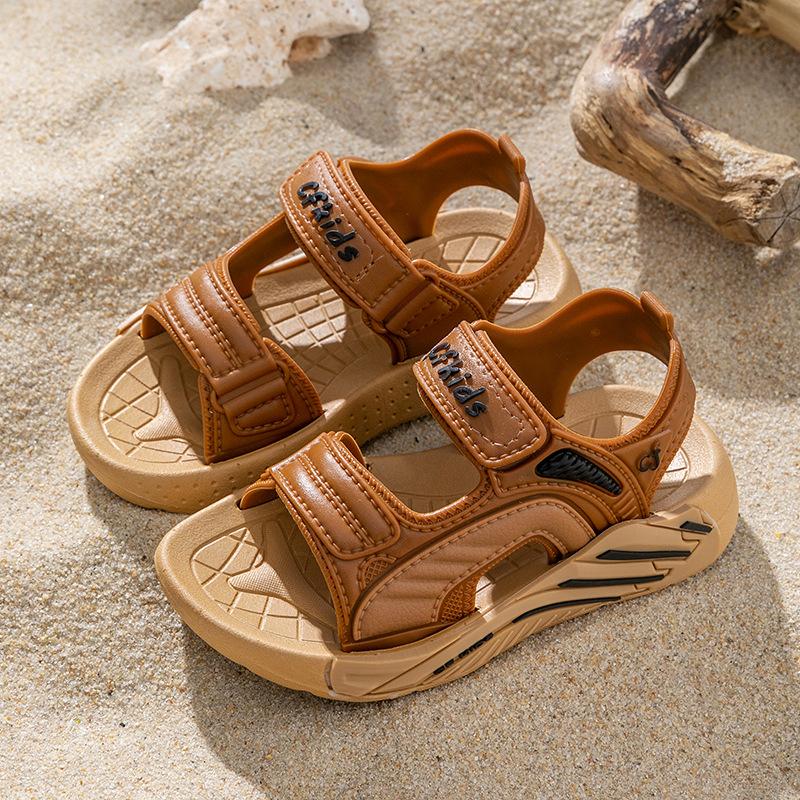 Children's Sandals New Summer Non-Slip Soft Sole Girls' Velcro Toddler Shoes Baby Beach Sandals