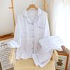 Pure cotton double-layer yarn pajamas women's autumn new long-sleeved trousers loose and breathable can be worn outside loungewear two-piece set