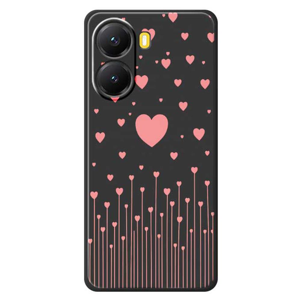 For Xiaomi Redmi Turbo 4 5G/Poco X7 Pro 5G Case Pink Love Pattern Printing Straight Edge TPU Phone Back Cover