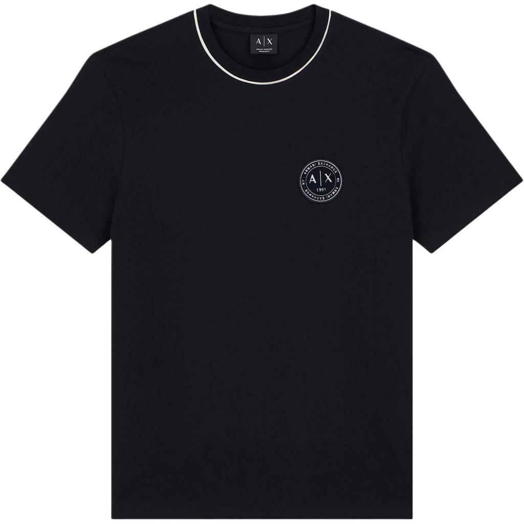 Armani Exchange SS26 Round Neck Pure Cotton Straight Fit Knitted Short Sleeve T-Shirt Men Tops XM003033-AF10356-UC001