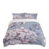 Digital 5D Printing And Dyeing Flower Quilt Cover Pillowcase Three-Piece Bedding Kit