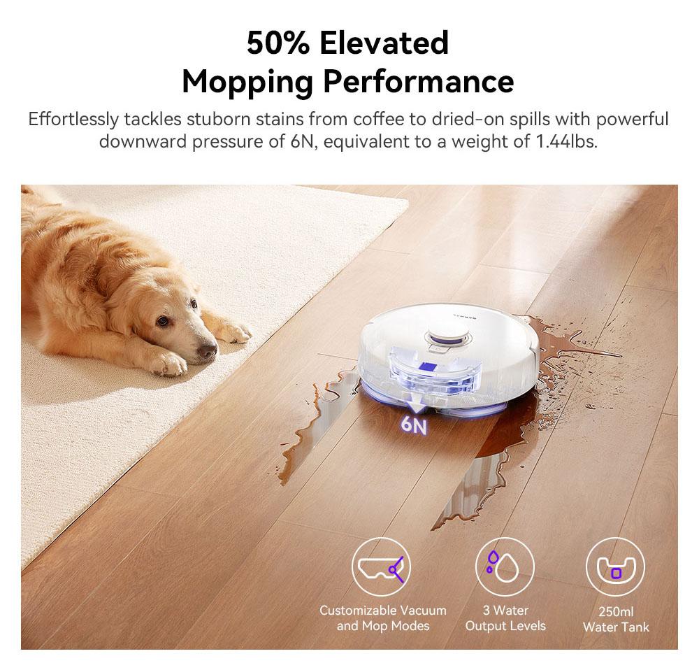 Narwal Freo X Plus Robot Vacuum, 7800Pa Suction, Zero-Tangle Brush, 6N Mopping, Auto Mop Lift, 7 Weeks Dust Storage, Alexa/App Control