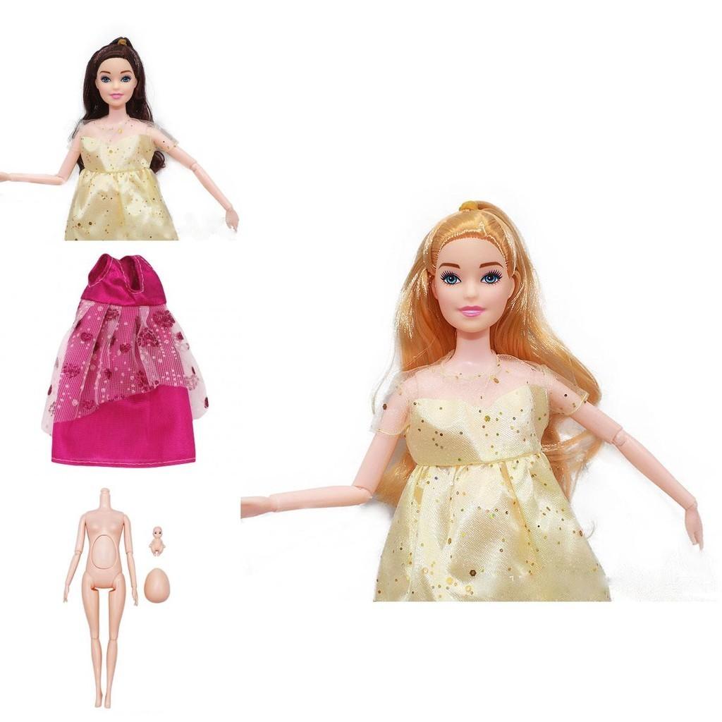 11-inch 30cm 6-part Jointed Big-bellied Pregnant Naked Doll With Detachable Belly