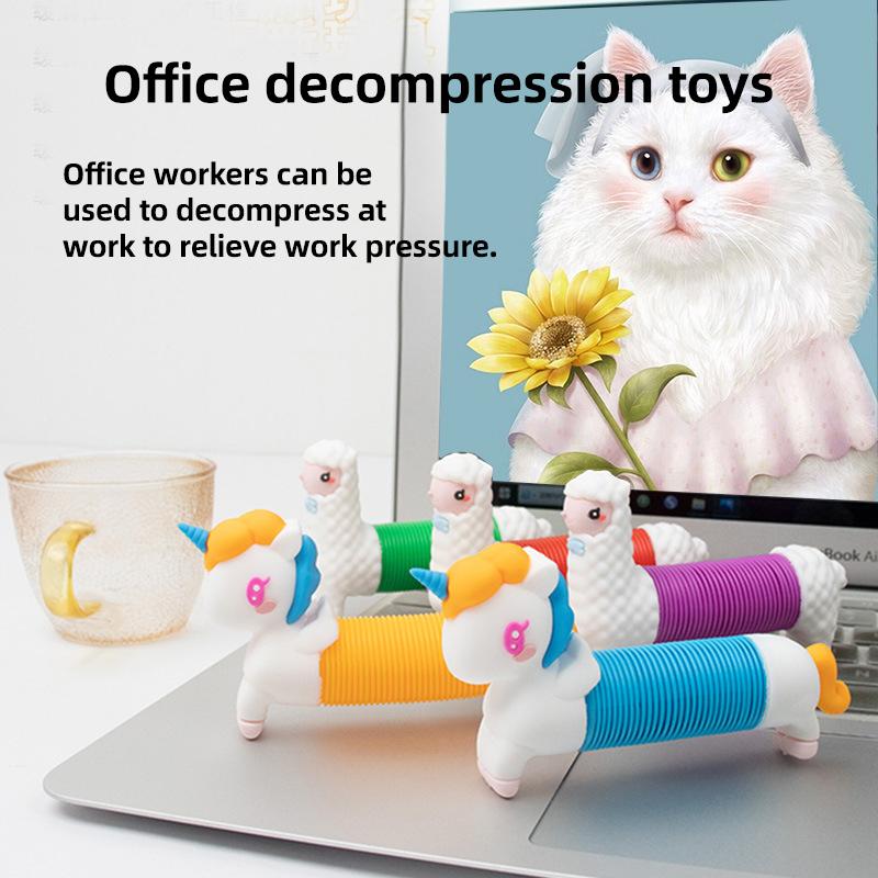 3D Luminou Pop Tube Игрушка Силиконовая Альпака Единорог Push It Bubble Balls — фото 10