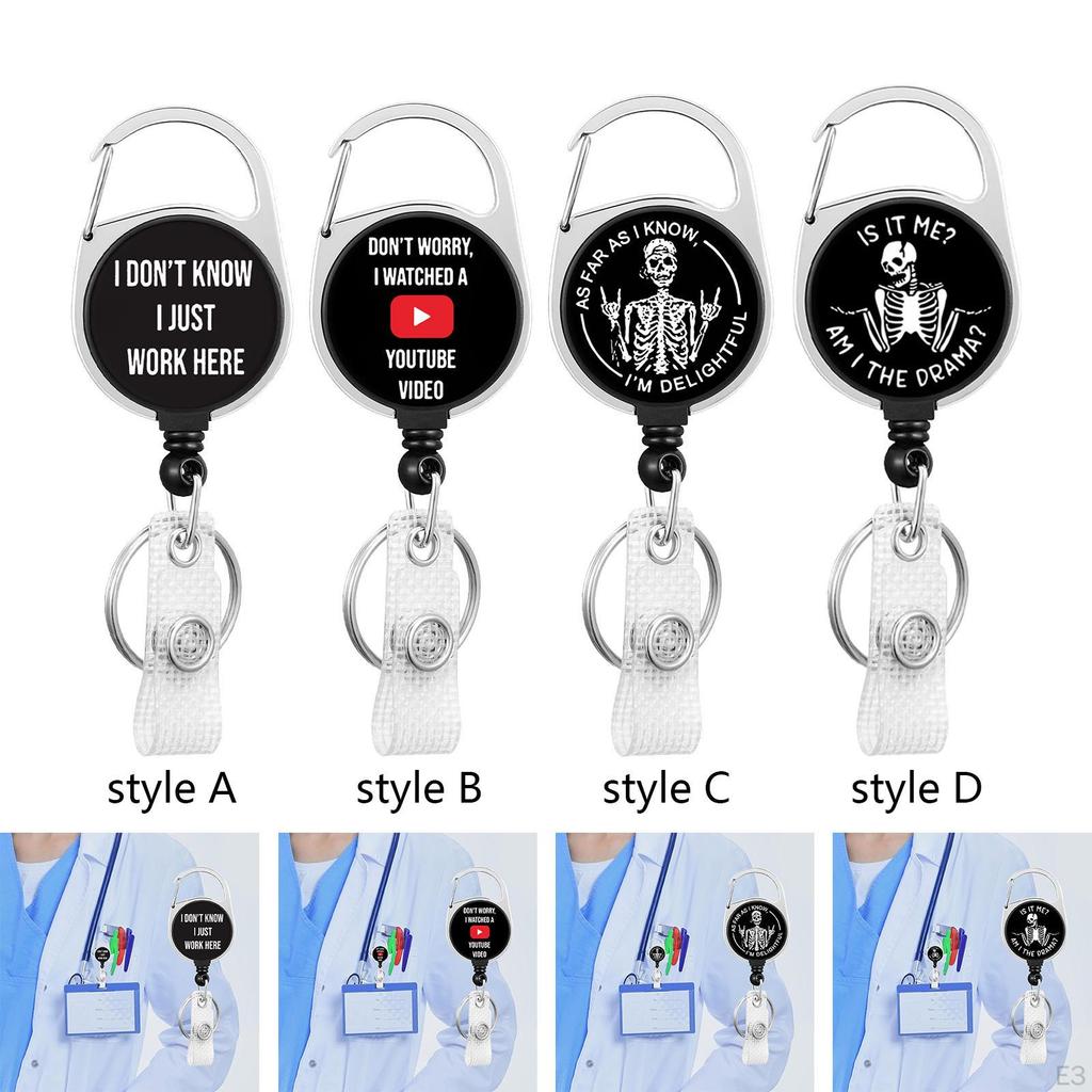 Verpleegkundige Intrekbare Badge Reel Houder Naamclip Accessoires met Draaibare Karabijnhaak voor