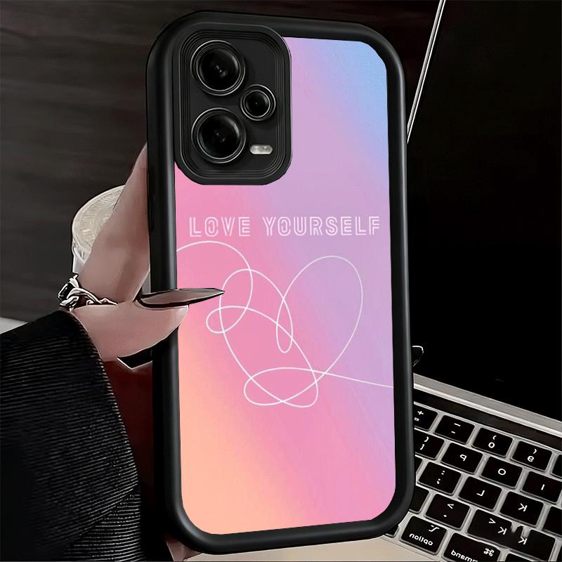 

Люби Себя Цветочное Сердце Линия Kpop Мягкий Чехол для Телефона для Xiaomi Redmi Note 15 14 13 12 11 Pro Plus 10S 11S 4G 11T 5G Оболочка Силик Redmi Note 14 Pro 5G