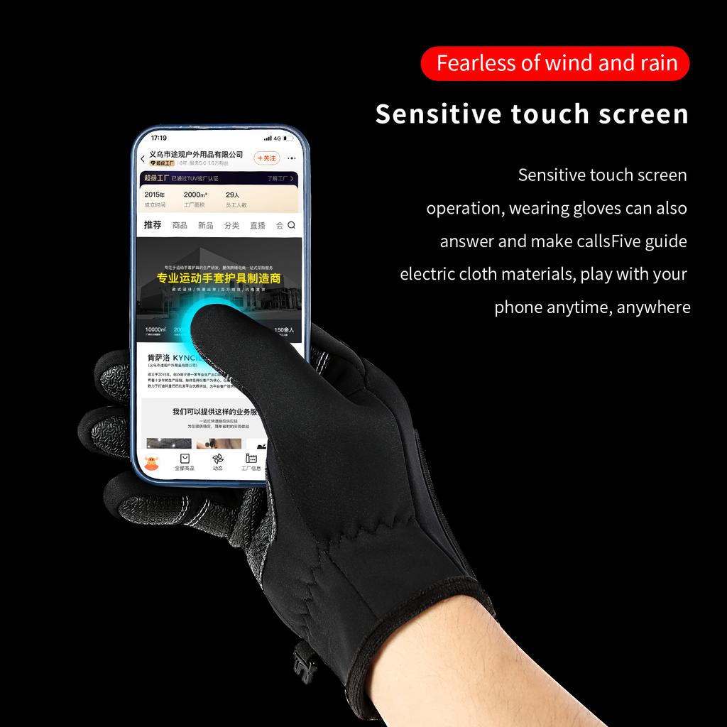 Winter Warm Outdoor Riding Bike Fishing Polar Fleece Gloves Exposed Two-finger Touch Screen Non-slip Waterproof Unisex New Glove