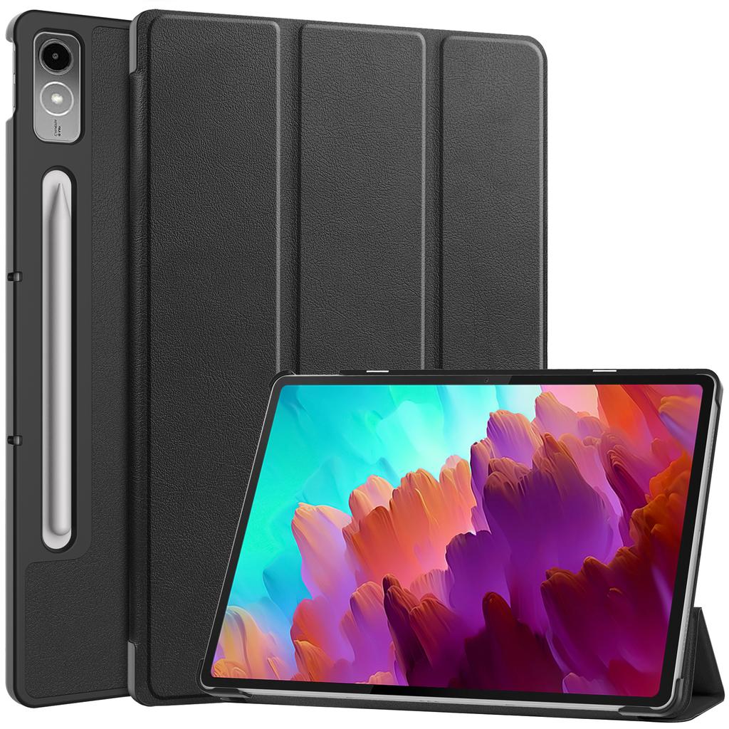 Custodia in pelle di vibrazione per Lenovo Tab P12 Xiaoxin Pad Pro 12.7 pollici 2023 TB-371FC Custodia ultra sottile in PU Tri-pieghevole custodia magnetica