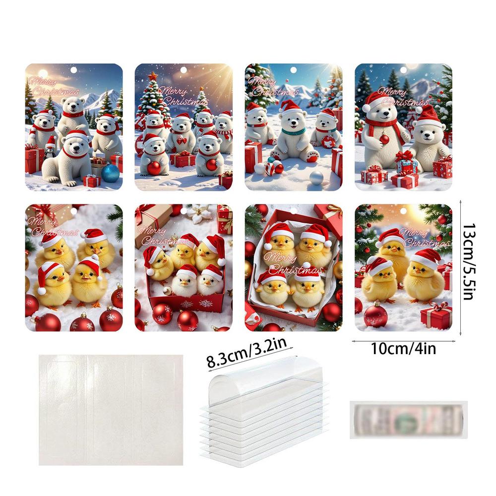 Christmas Money Holders 8X Animal Novelty Money Cash Card Holder Tree Decorations Paper Money Cash Holder Christmas Tree Pendant