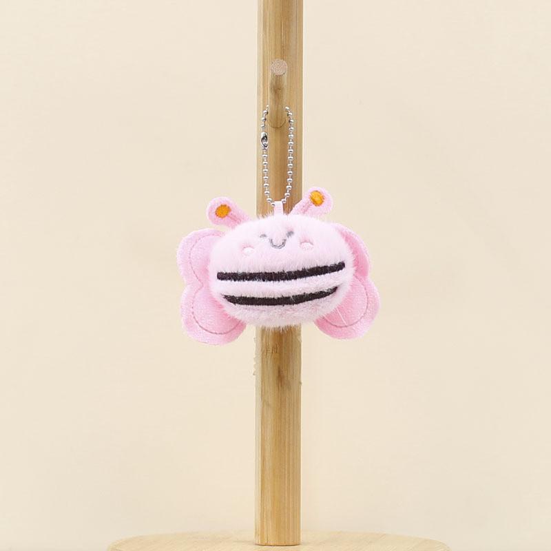 Entzückender Plüsch-Bienen-Schlüsselanhänger Bunter Cartoon-Stil Plüschtierpuppe Für Rucksack-Accessoires