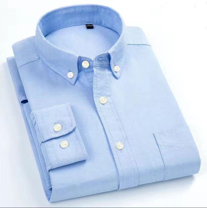 Camicia Oxford di Cotone a Righe a Maniche Lunghe da Uomo - Abbigliamento Casual da Lavoro Size 39