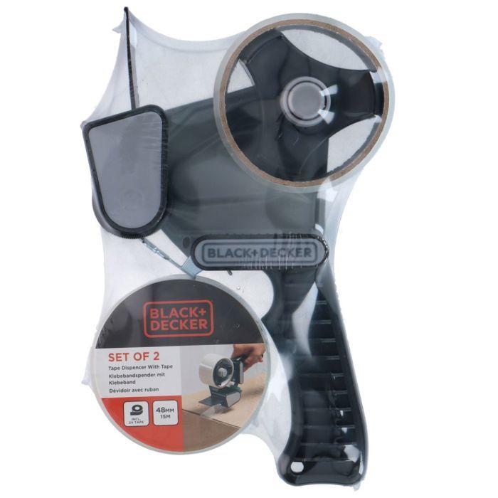 Ruban Adhésif Emballage - BLACK+DECKER - 2 Rouleaux De 15 M - Transparent - Multi-usages - Efficace
