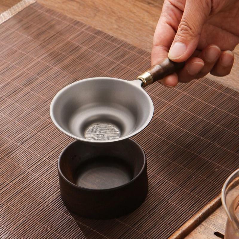 Portable Pure Titanium Tea Infusor Traditional Strainer Dispenser Household Tea Brewing Filter Teaware Gift