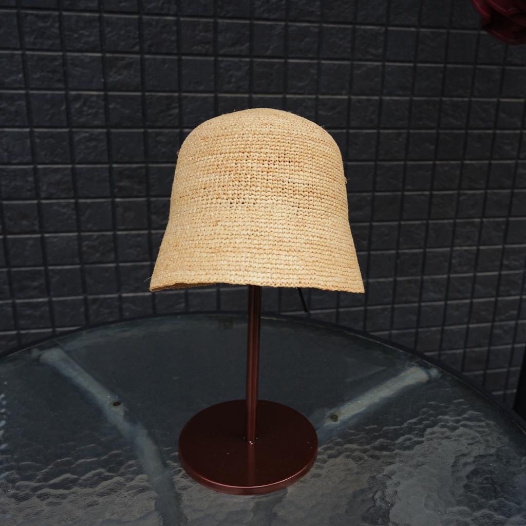 Versatile Casual Raffia Fine Crochet Bucket Hat Women'S Summer Sunshade Sunscreen Lampshade Straw Hat Basin Hat