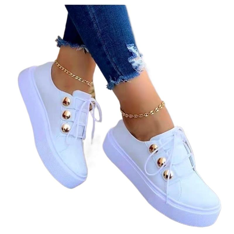 Fashion New Style Luxury Women Casual Sneakers Woman Fashion Spring Leather Sneakers Female Platform Vulcanize Shoes Zapatos De Mujer
