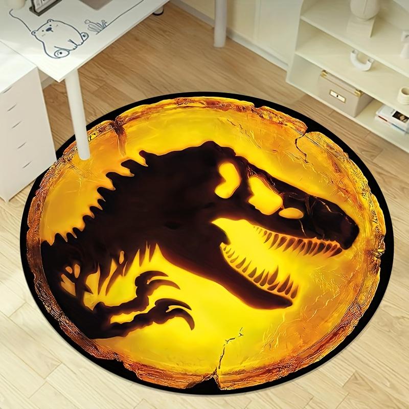 

Jurassic T-Rex Round Rug - Soft Polyester Dino Skull Mat for Living Room, Game Room, Yoga Studio & Adventure Decor diameter 100cm