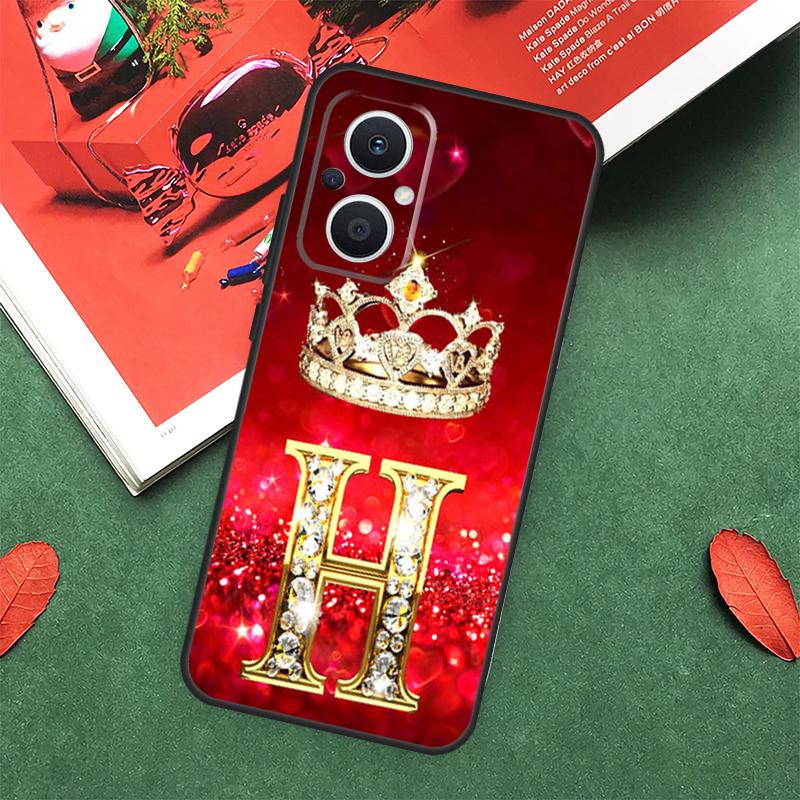 Red Diamonds Letter Funda For OPPO Reno 8 4 5 6 7 Lite 8T 4Z 5Z 10 Pro OPPO Find X3 X2 Neo X5 Lite X6 Pro Case