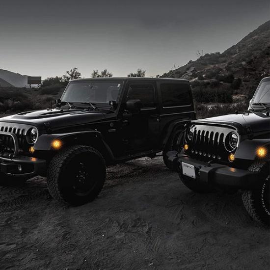 For 2007-2018 JK Wrangler Jeep Bumper Led Turn Signals&Fender Side Marker Lights