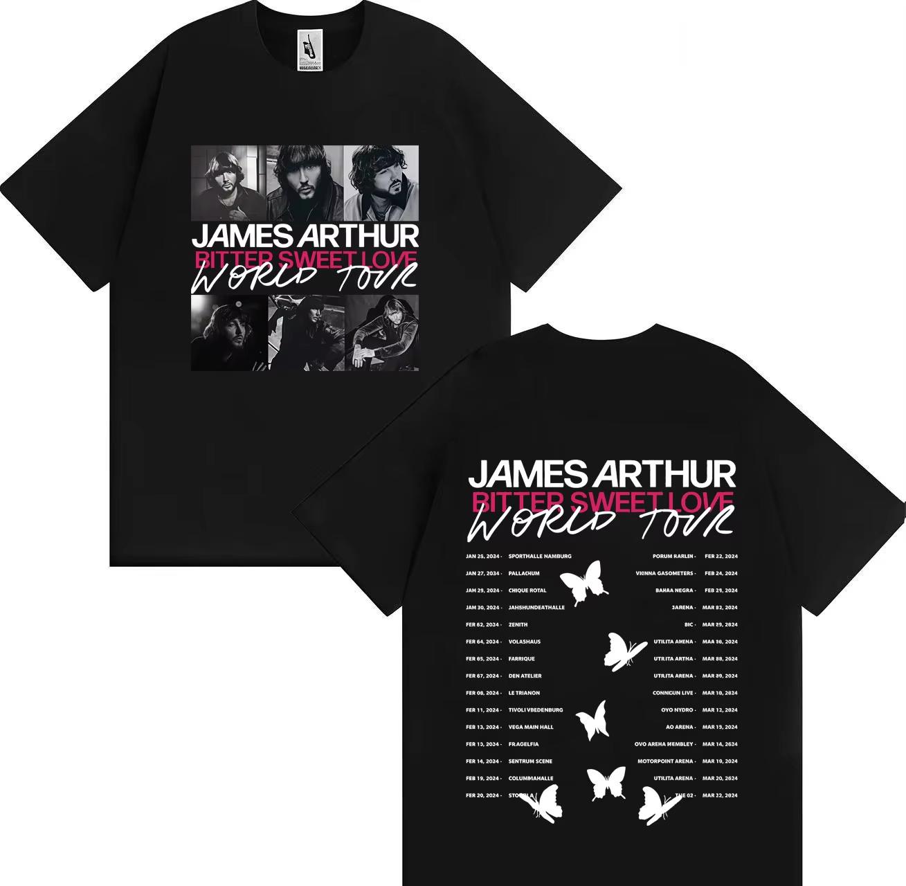 

James Arthur Bitter Sweet Love Album Tour Aesthetic Casual Short Sleeve Tee Hip Hop Tshirt Men Women Clothes Fans Gift Ins L